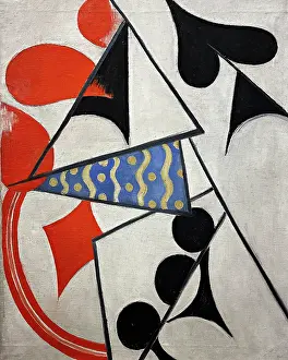 Four Aces. Simultaneous Representation, 1915. Creator: Rozanova, Olga Vladimirovna (1886-1918)