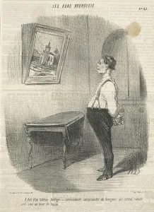 Bourgeoisie Prints: Achat d'un tableau horloge, 19th century. Creator: Honore Daumier