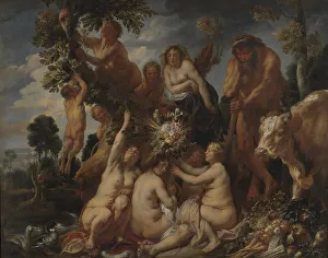 Jordaens Prints: Achelous Defeated by Hercules. The Origin of the Cornucopia