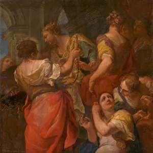 Skyros Prints: Achilles and the Daughters of Lycomedes, c. 1680. Creator: Molinari, Antonio (1655-1704)