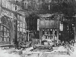 Pennell Prints: Acolytes Preparing the Table of the War God, 1916, (1917). Artist: Joseph Pennell