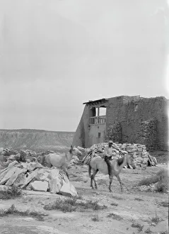 Mud Brick Prints: Acoma, New Mexico area views, between 1899 and 1928. Creator: Arnold Genthe
