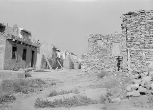 Mud Brick Prints: Acoma, New Mexico area views, between 1899 and 1928. Creator: Arnold Genthe