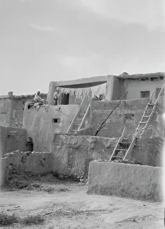 Clothes Line Prints: Acoma, New Mexico area views, between 1899 and 1928. Creator: Arnold Genthe