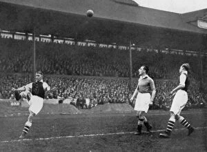 Eddie Gallery: Acrobatics in a Arsenal v Chelsea match at Stamford Bridge, London, c1933-c1938