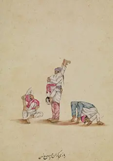 Circus Prints: Four acrobats, between 1800 and 1899. Creator: Unknown