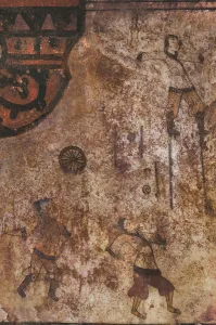 North Korea Prints: Acrobats. The mural painting of the Susan-ri Tomb, Second Half of the 5th century