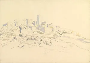 Athens Prints: The Acropolis from the Areopagus, Athens, April 24, 1846. Creator: Thomas Hartley Cromek