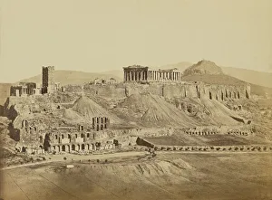 Parthenon Prints: The Acropolis from the Southwest, Athens, 1865. Creator: Konstantinos Dimitriou