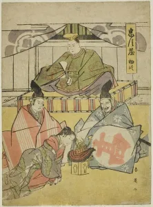 Shogun Prints: Act One: Tsurugaoka Hachiman Shrine from the play Chushingura (Treasury of the Forty)
