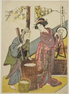 Mortar And Pestle Prints: Act Six: Yoichibei's House from the play Chushingura (Treasury of Loyal Retainers)