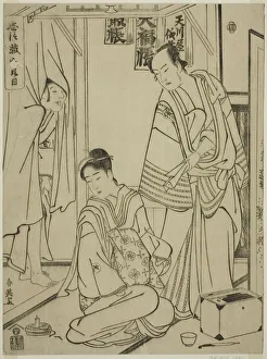 Abuse Prints: Act Ten: The Amakawaya House from the play Chushingura (Treausry of the... early 1790s)
