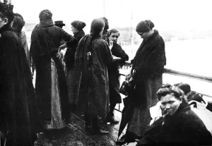 The last act of a tragedy: A photograph taken on the last boat leaving Ostend for England, 1914