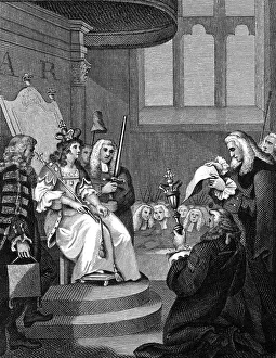The Act of Union between England and Scotland being read before Queen Anne, 1826