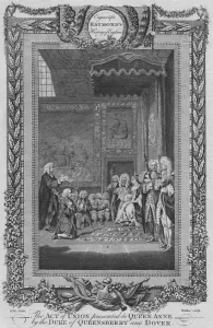 Anne Of Prints: The Act of Union presented to Queen Anne by the Duke of Queensberry and Dover, c1787