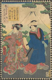 Female Impersonators Prints: Act VIII (Dai hachidanme): Actors Bando Hikosaburo V as Honzos Wife