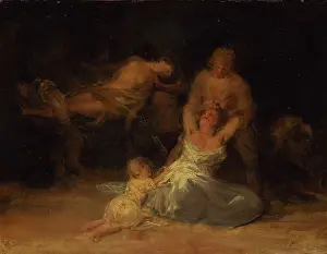 Sitting On Ground Prints: Act of Violence against Two Women, 1810-1812. Creator: Francisco Goya