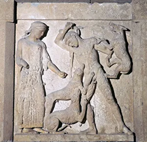 Actaeon Gallery: Actaeon being devoured by Artemis dogs, 5th century BC