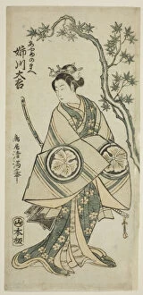 The Actor Anegawa Daikichi as Ayame no Mae in the play 'Miyo no Hana Yunzei Kagami, 'perfo... 1760