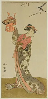 Ichimura Theatre Prints: The Actor Arashi Hinaji I as Hananoi in the Play Gosho-zakura Horikawa Youchi