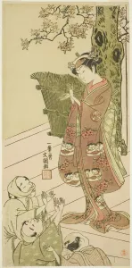 Ippitsusai Bunchō Prints: The Actor Arashi Hinaji I, Possibly as Yuya Gozen in the Play Ima o Sakari Suehiro Genji