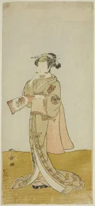 The Actor Arashi Hinaji in an Unidentified Female Role, Japan, c. 1772. Creator: Shunsho