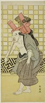 Comedian Gallery: The Actor Asao Tamejuro I as Drunken Gotobei in Act Three of the Play Yoshitsune... c