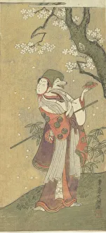 An Actor in the Fox Dance from the Drama, The Thousand Cherry Trees, 1723-1792. Creator: Ippitsusai Buncho