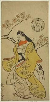 Hand Coloured Woodblock Print Gallery: The Actor Hanaoka Miyako, c. 1700. Creator: Torii Kiyonobu I