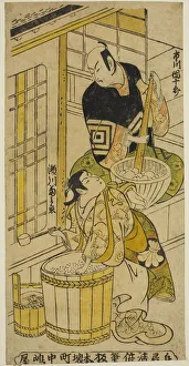Tori Kiyomasu Ii Prints: The Actor Ichikawa Danjuro II as Kenkaya Gorouemon and Segawa Kikunojo I as Osen in the pl