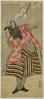 Sock Collection: The Actor Ichikawa Danjuro V as Hei Shinno Masakado in the Play Hana no O-Edo... c. 1789