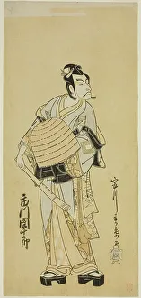 The Actor Ichikawa Danjuro V as Soga no Goro Disguised as a Komuso in the Play... c. 1771. Creator: Shunsho