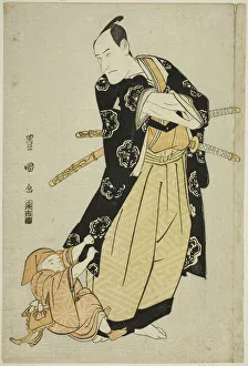 Nidaime Ichikawa Danjuro Prints: The actor Ichikawa Danjuro VI and a boy, n. d. Creator: Utagawa Toyokuni I