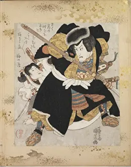 Kabuki Prints: Actor Ichikawa Danjuro VII in the role of Benkei fighting against Yoshitsune