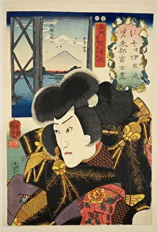 Utagawa 1797 1861 Prints: Actor Ichikawa Danjuro VIII as the brigand Jiraiya (Views of Fuji from Edo)