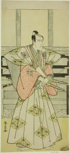 Komazo Ichikawa Prints: The Actor Ichikawa Komazo III as Fuji Sakon (?) in the Play Egara Tenjin Risho Kagami