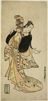 Kiyonobu Torii I Prints: The Actor Ichikawa Monnosuke I as Oiso no Tora in the play Nigiwai Suehiro Soga