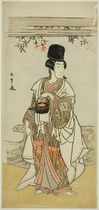 The Actor Ichikawa Monnosuke II as the Court Servant Shoheida Sadamori in the Play... c. 1777. Creator: Shunsho
