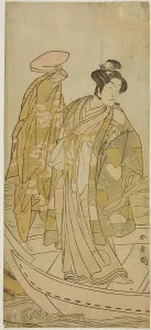 Clan Prints: The Actor Ichikawa Monnosuke II as Minamoto no Yorinobu in the Play Kikujido Shuen no