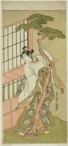 The Actor Ichikawa Monnosuke II as Tsunewaka-maru in the Play Iro Moyo Aoyagi c. 1775