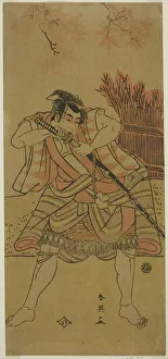 Bennosuke Ichikawa Gallery: The Actor Ichikawa Omezo I as Kamei Rokuro Disguised as the Servant Dadahei in the... c. 1791