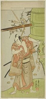 Buncho Gallery: The Actor Ichikawa Yaozo II as Yoshimine no Munesada in the Play Kuni no Hana Ono... c. 1771