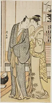 Kiyonaga Torii Prints: The Actor Ichikawa Yaozo III with a geisha