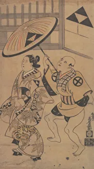 Kiyonobu Torii I Prints: The Actor Ikushima Daikichi as an Oiran on Parade in the Streets of the Yoshiwara