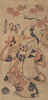Kiyonobu Torii I Prints: The Actor Ikushima Daikichi as a Woman Standing under an Ume Tree, ca. 1705