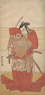 The Actor Ishikawa Danjuro V Performing a Shibaroku Act with a Drawn Sword in His Hand The Actor Ishikawa Danjuro V Performing a Shibaroku Act with a Drawn Sword in His Hand