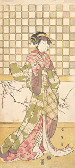 An Actor of the Iwai Clan as a Woman, ca. 1795. Creator: Katsukawa Shun ei