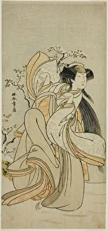 The Actor Iwai Hanshiro IV as Kojoro-gitsune of Hakata in the Play Hikitsurete Yagoe... c. 1776. Creator: Shunsho