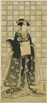 Katsukawa Shunei Prints: The Actor Iwai Kiyotaro II as Lady Itohagi (?) in the Play Genji Saiko Kogane... c. 1788