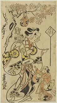 Hand Coloured Woodblock Print Gallery: The Actor Iwai Sagenta I, c. 1701. Creator: Torii Kiyonobu I